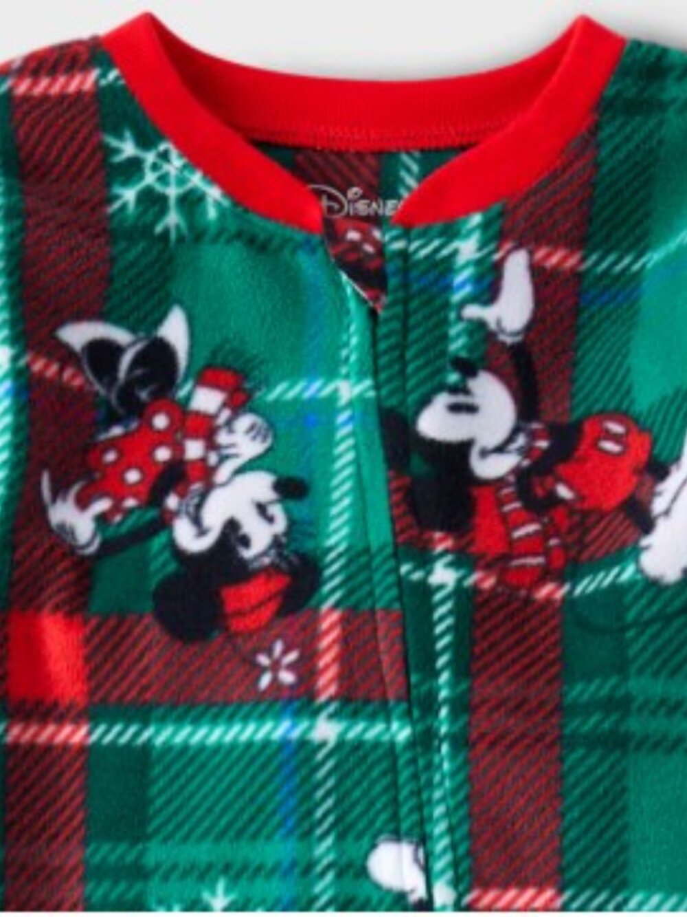 NWT Mickey Mouse Holiday Zip up Footed One-Piece Pajamas 2T - Picture 2 of 5